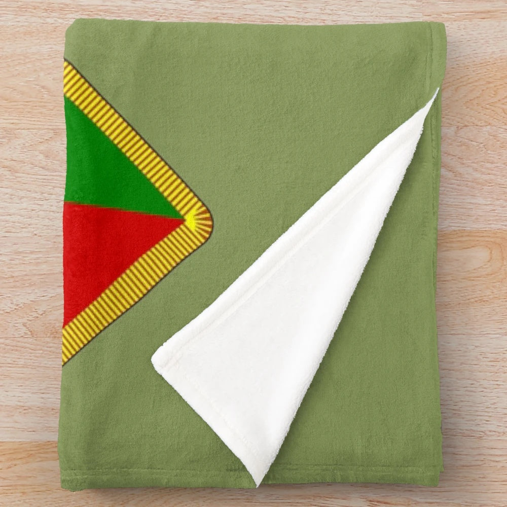 French Foreign Legion inspired plush blanket featuring fanion et grenades emblem