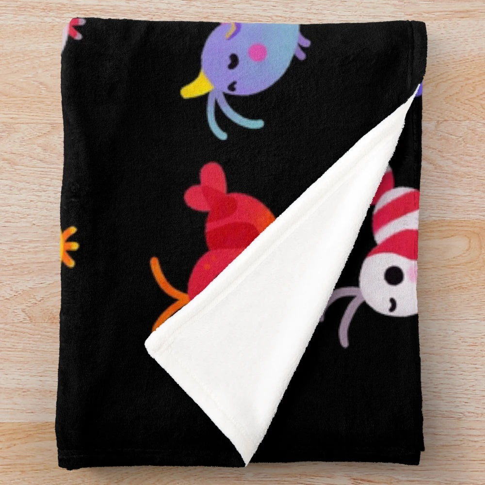 Soft and cozy plush blanket featuring a design of freshwater shrimp