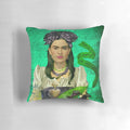 Frida Kahlo inspired heart-shaped pillow with her iconic portrait and quote