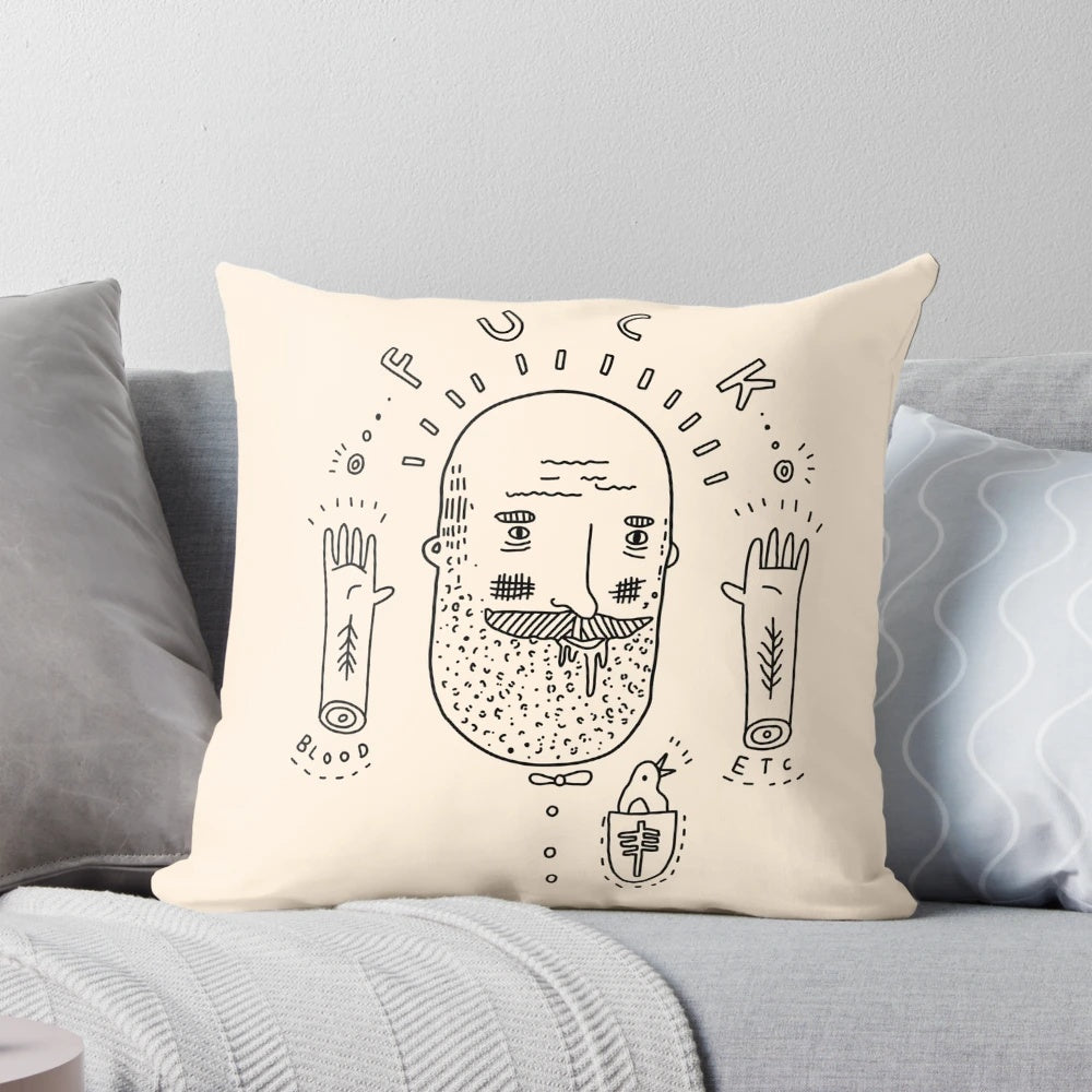 Frightened Rabbit Inspired Pillow featuring Scottish Musician Scott Hutchison