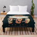 Plush blanket featuring a scary movie monster design