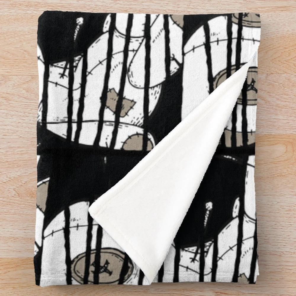 Spooky voodoo doll plush blanket for cozy and creepy home decor