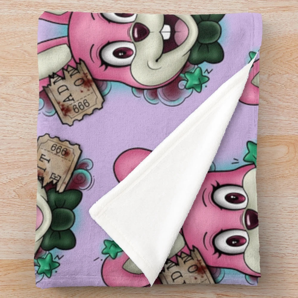 Soft and cozy rabbit plush blanket inspired by the horror video game Silent Hill