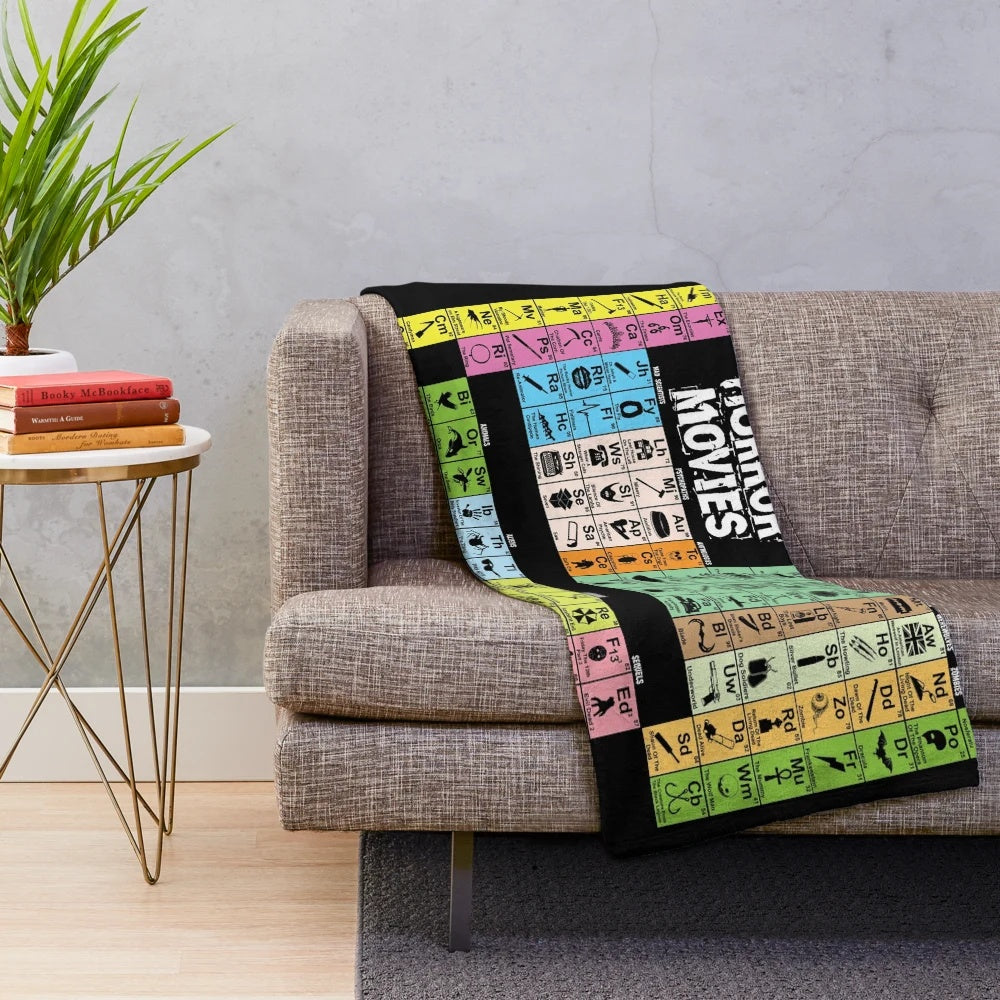 Periodic table of horror movies plush blanket