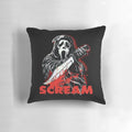 Scream movie-themed decorative pillow featuring the iconic mask