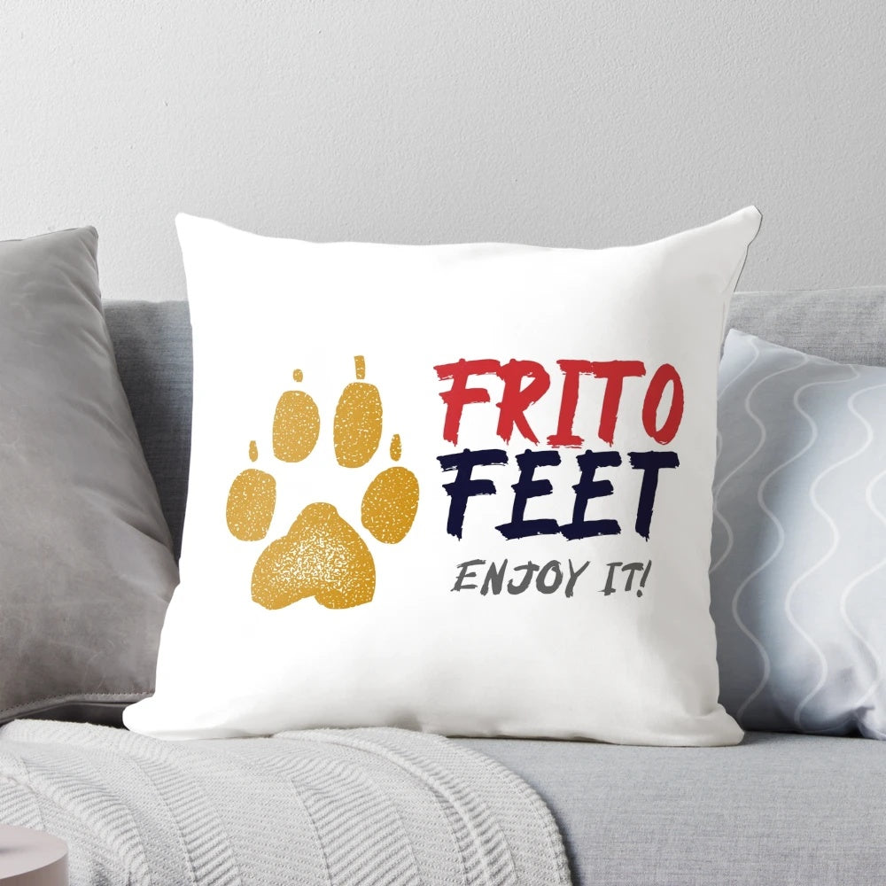 Frito Feet Pillow - Funny dog-themed pillow with the appearance of a corn snack