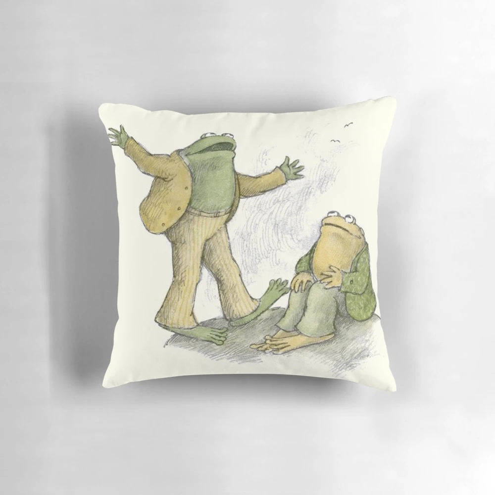 Soft, plush pillow featuring the beloved characters Frog and Toad from the classic children's book series.