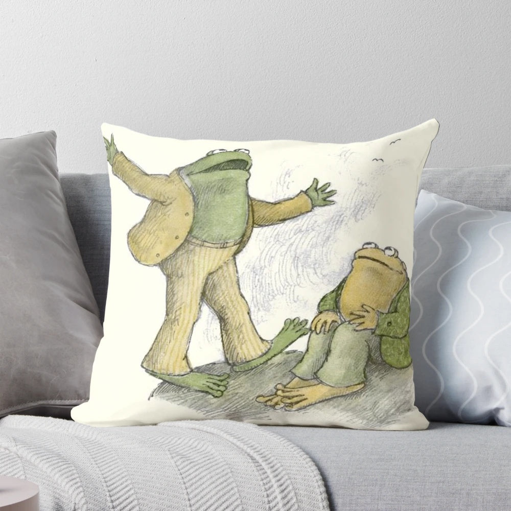 Soft, plush pillow featuring the beloved characters Frog and Toad from the classic children's book series.