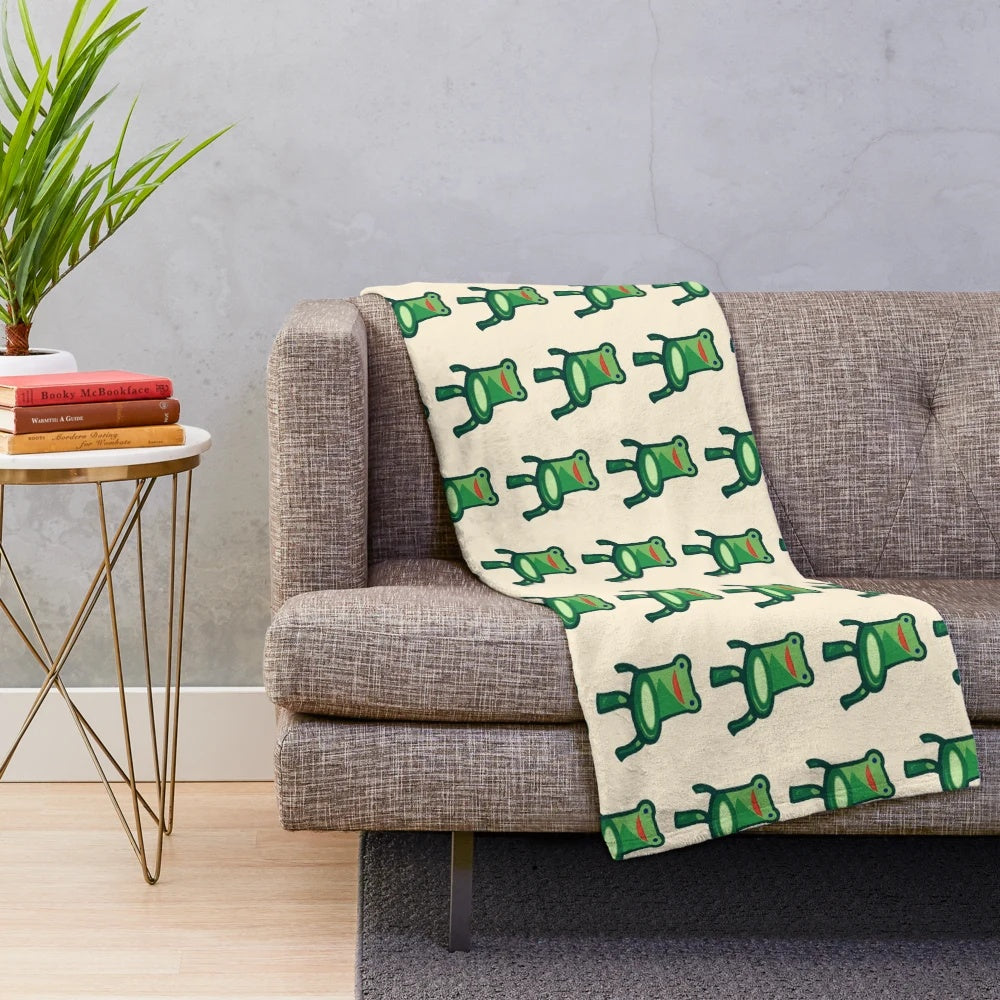 Froggy Chair Plush Blanket featuring a adorable frog chair design