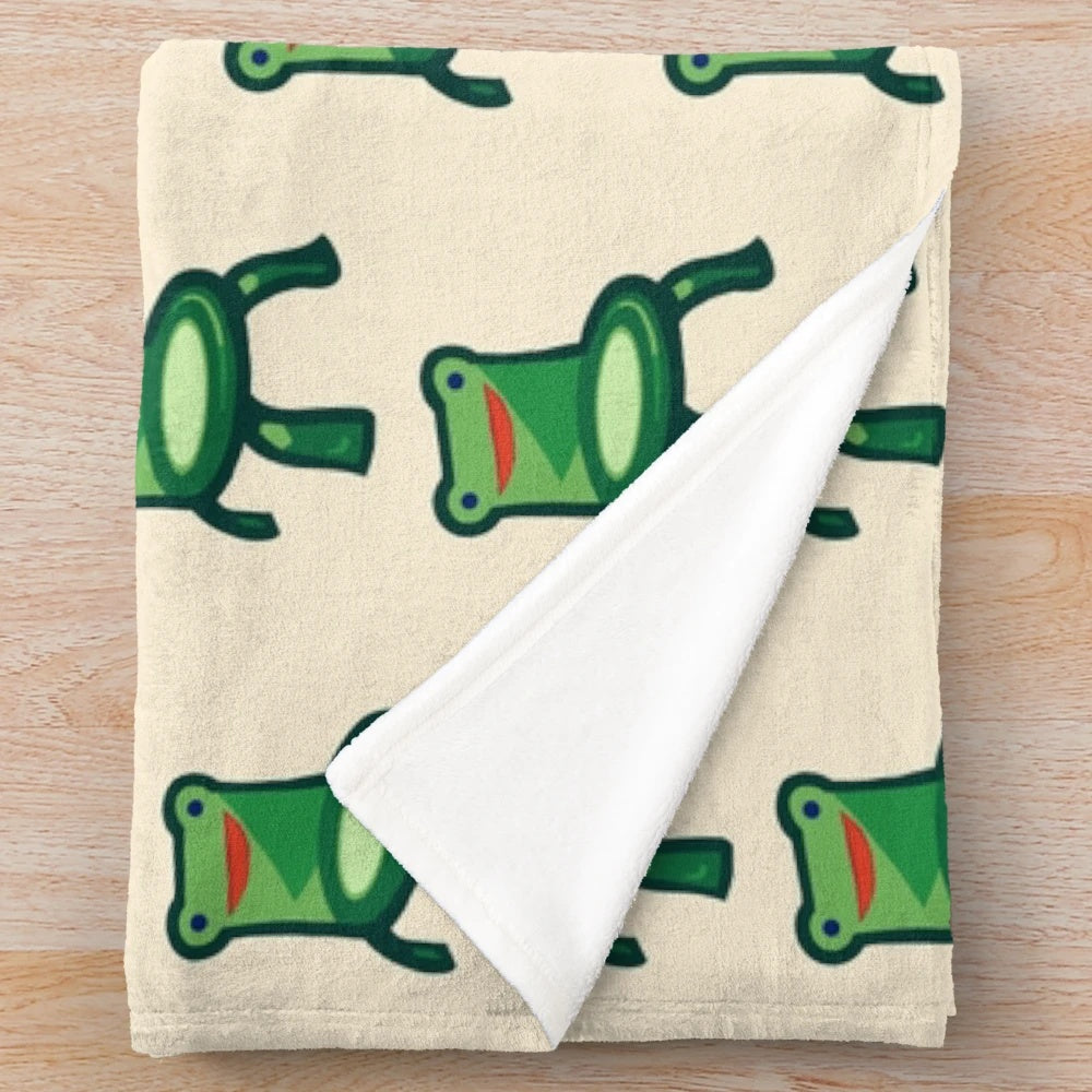 Froggy Chair Plush Blanket featuring a adorable frog chair design