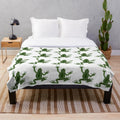 Frog plush blanket with abstract, colorful design