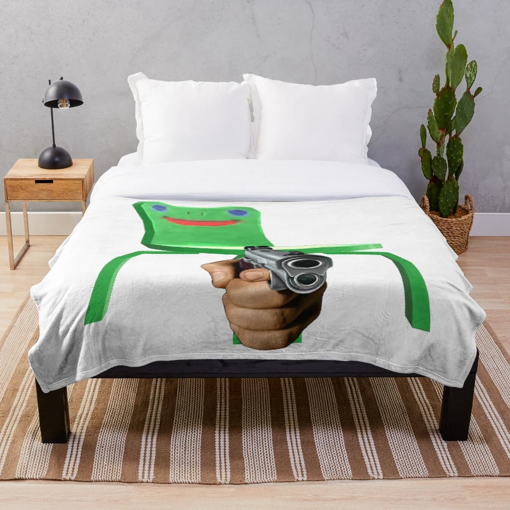 Froggy chair inspired plush blanket with soft, cozy material