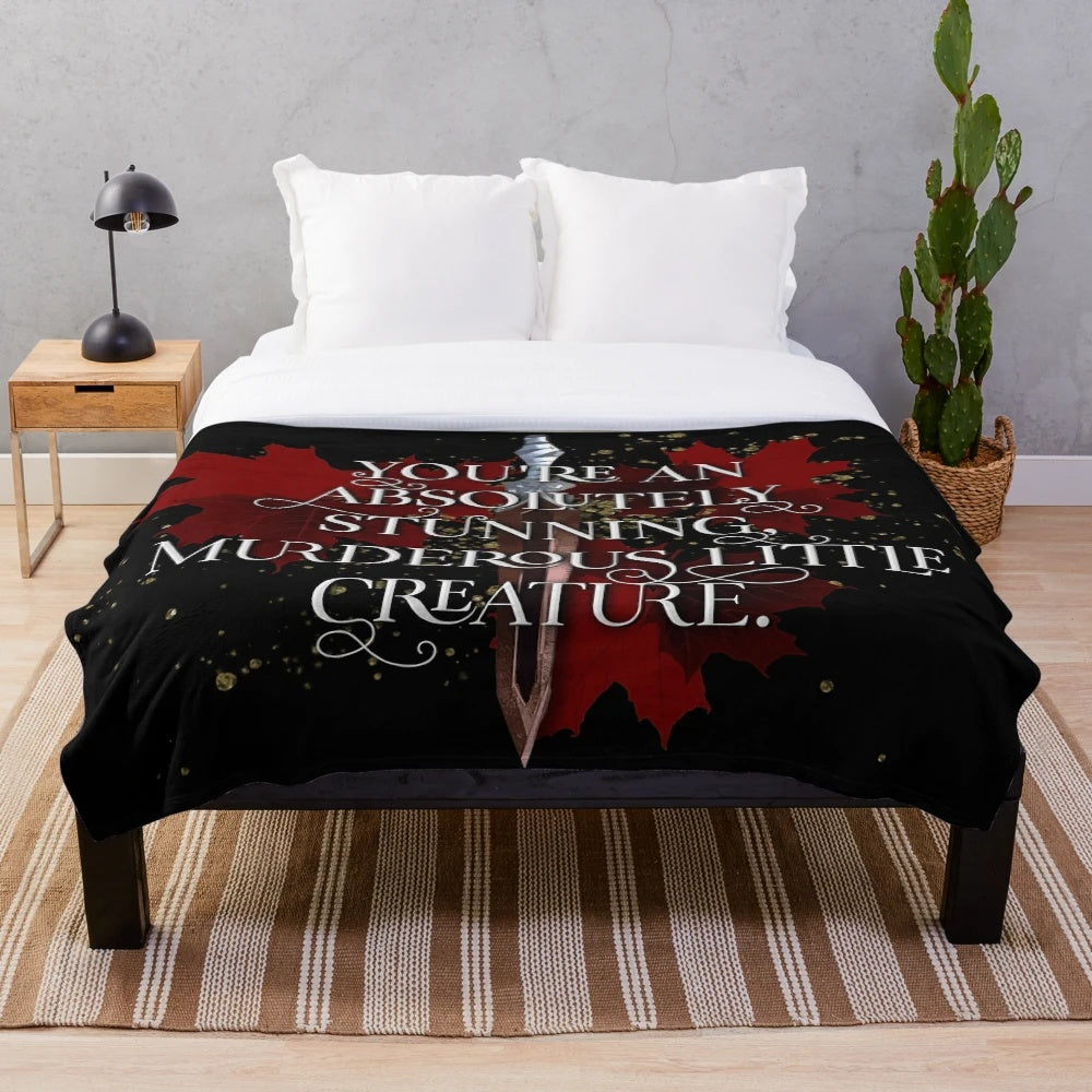 From Blood and Ash inspired plush blanket featuring fantasy book design