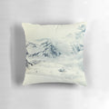 Frozen planet themed throw pillow with a stunning nature landscape design inspired by the Hoth planet from Star Wars.