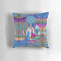 Stained glass window pillow featuring Elsa and Anna from the movie Frozen