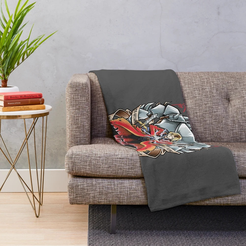 Fullmetal Alchemist Brotherhood inspired plush blanket
