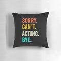 A white pillow with the text "Funny Acting Quotes" printed on it.