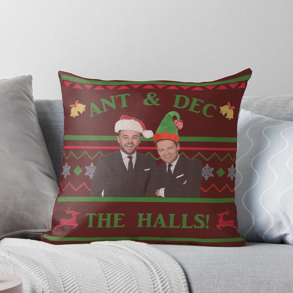 Ant and Dec the halls Funny ITV Christmas sweater Pillow