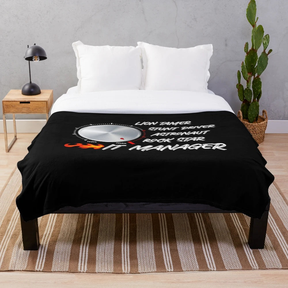 Funny Badass IT Manager Plush Blanket with Cool Occupation Graphic