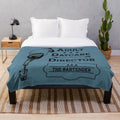 Plush blanket with funny bartender design