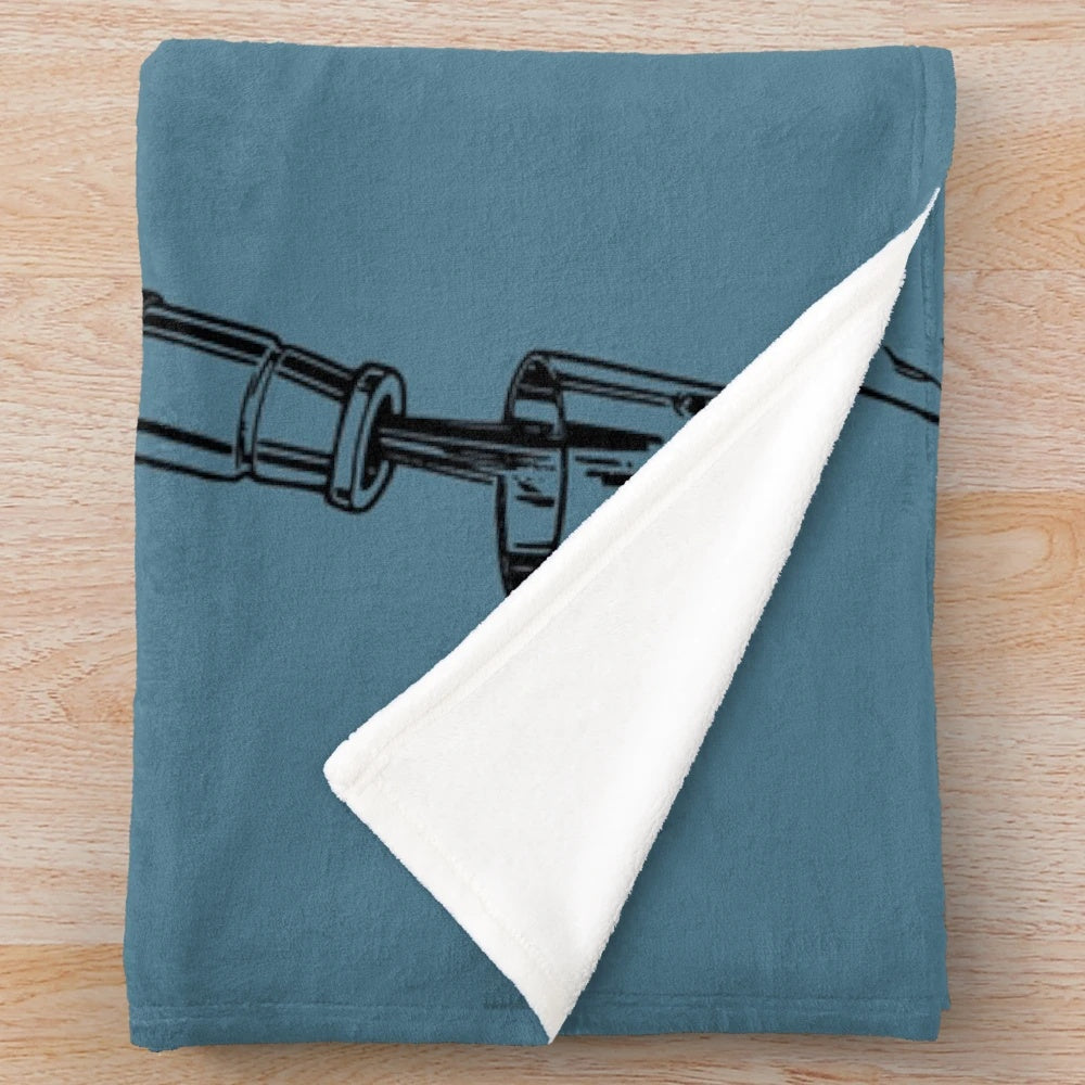 Plush blanket with funny bartender design