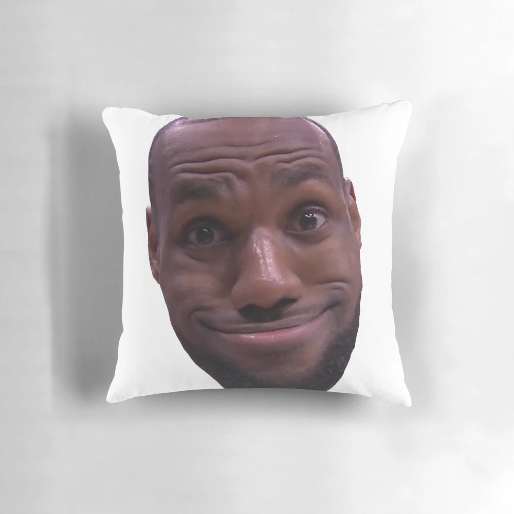 Lebron James Goofy Face Basketball Pillow