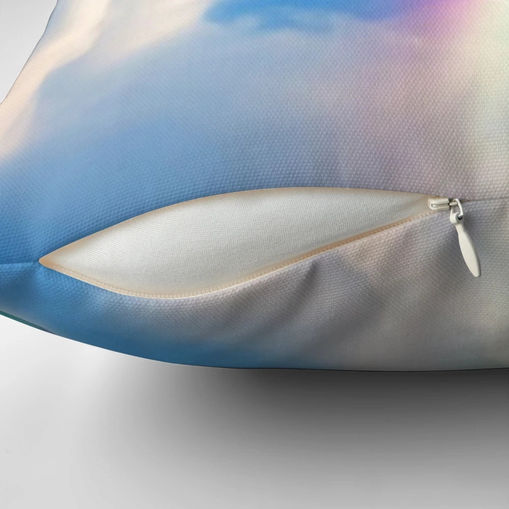 A white pillow with the text "a bibble a days keeps the depression away" printed on it.