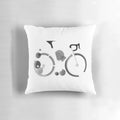Pillow featuring a fun and creative bicycle graphic design, perfect for cycling enthusiasts