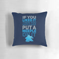 A decorative pillow featuring a funny "Should Have Put a Meeple On It" design, perfect for board game enthusiasts.