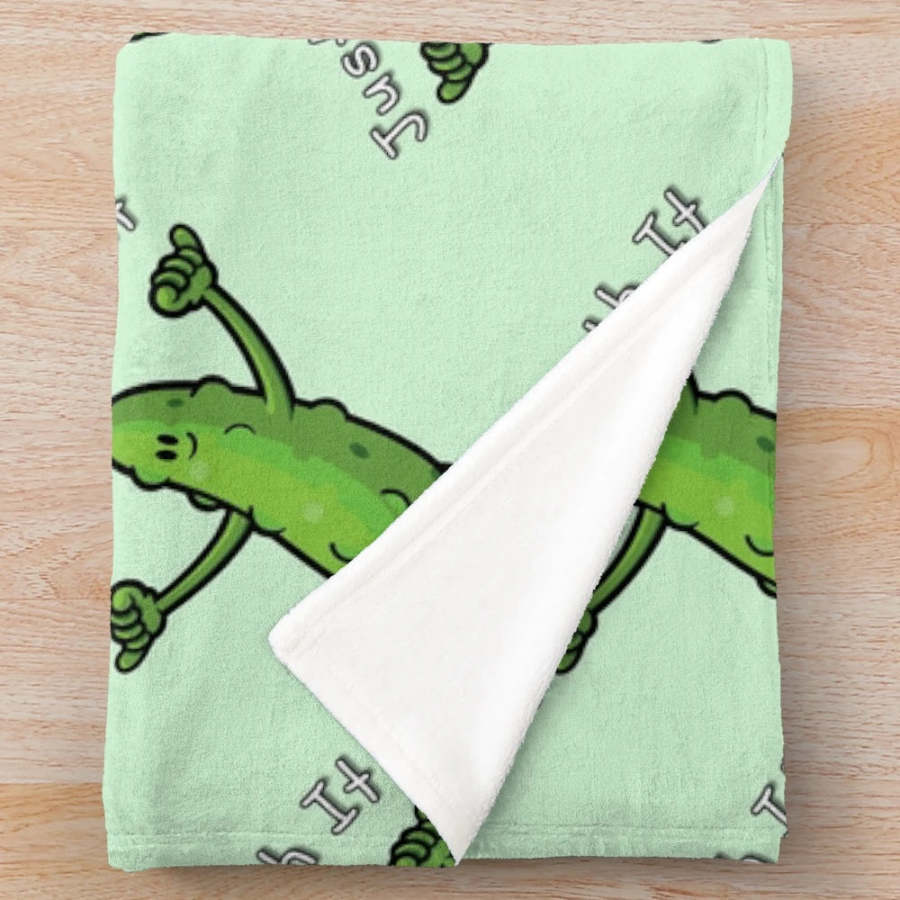 Funny cartoon pickle plush blanket