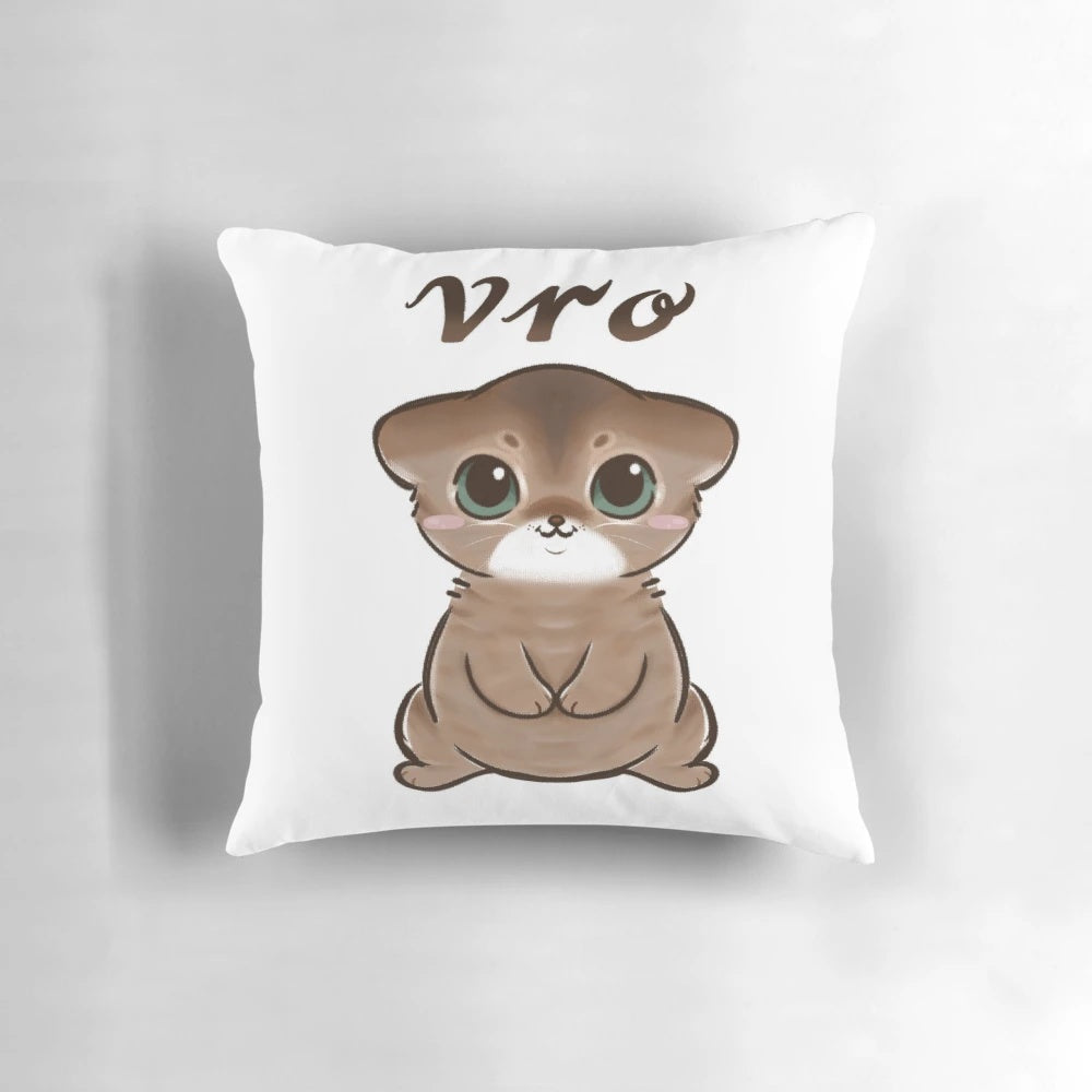 A vibrant and humorous cat meme printed on a soft, plush pillow.