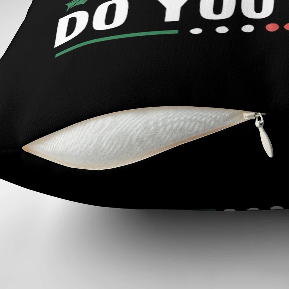 Funny Christmas pillow with the text "Dear Santa, Before I Explain - How Much Do You Know?