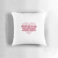 A plush, customizable pillow that reads "Don't sit on my bed with your outside clothes" in a playful, relatable design.