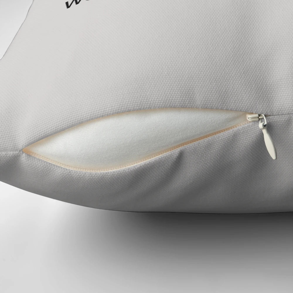 Funny engineer definition pillow with text "Engineer: A person who solves a problem you didn't know you had in a way you don't understand.