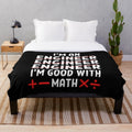 Plush blanket with a humorous engineer/math-themed design
