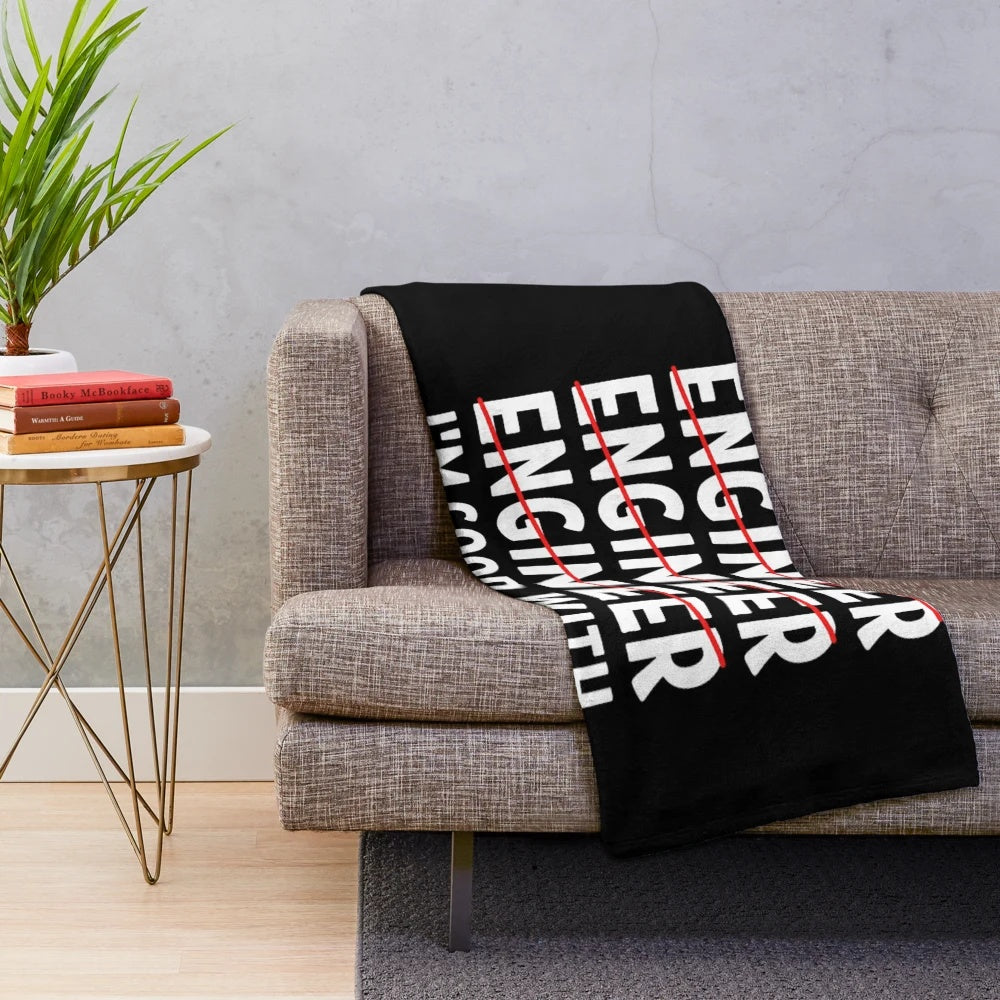 Plush blanket with a humorous engineer/math-themed design