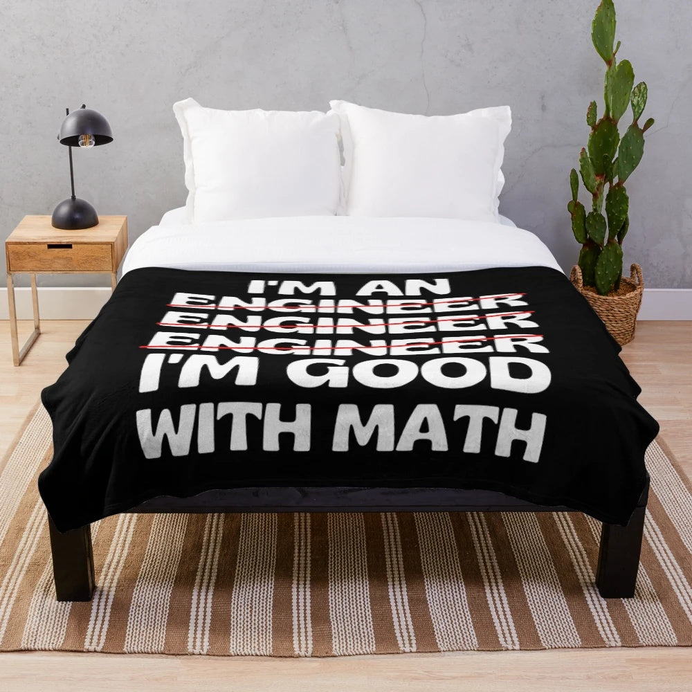 Funny engineer plush blanket with math and occupation humor