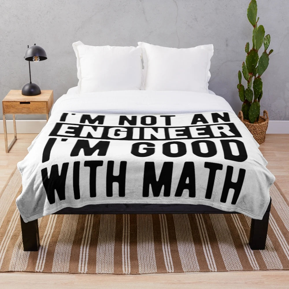 Funny engineering plush blanket featuring math and occupation-themed design