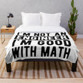 Funny engineering plush blanket featuring math and occupation-themed design