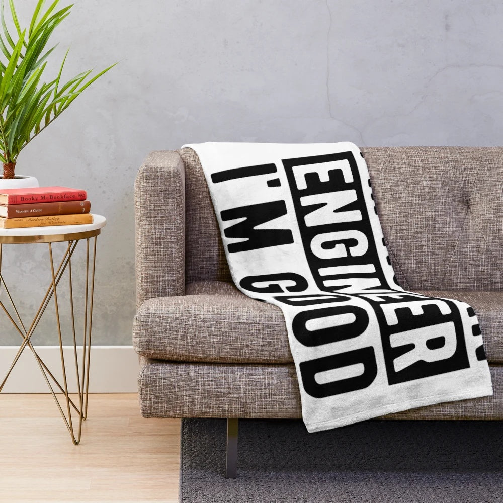 Funny engineering plush blanket featuring math and occupation-themed design