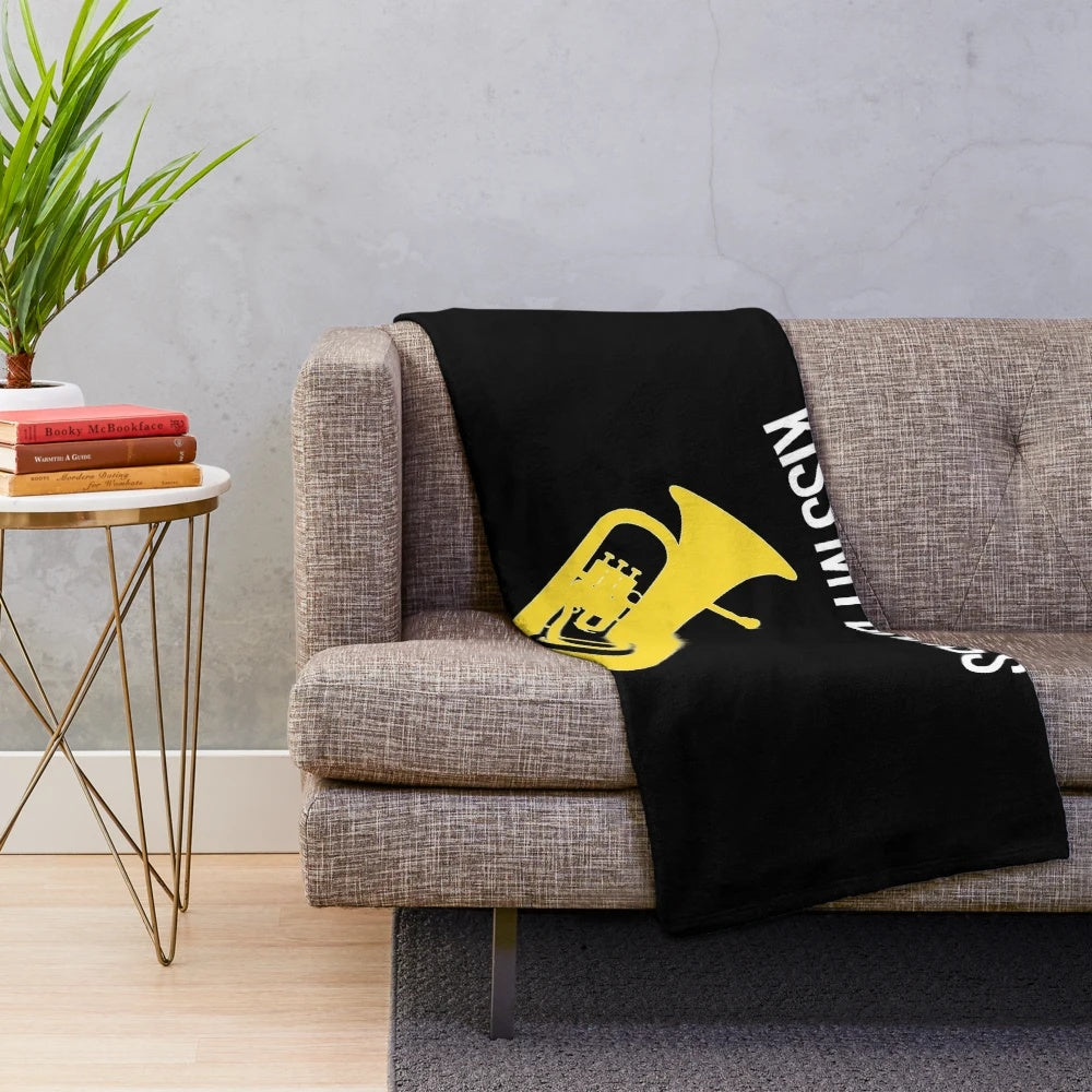 Euphonium/Baritone Plush Blanket with "Kiss My Brass" Slogan