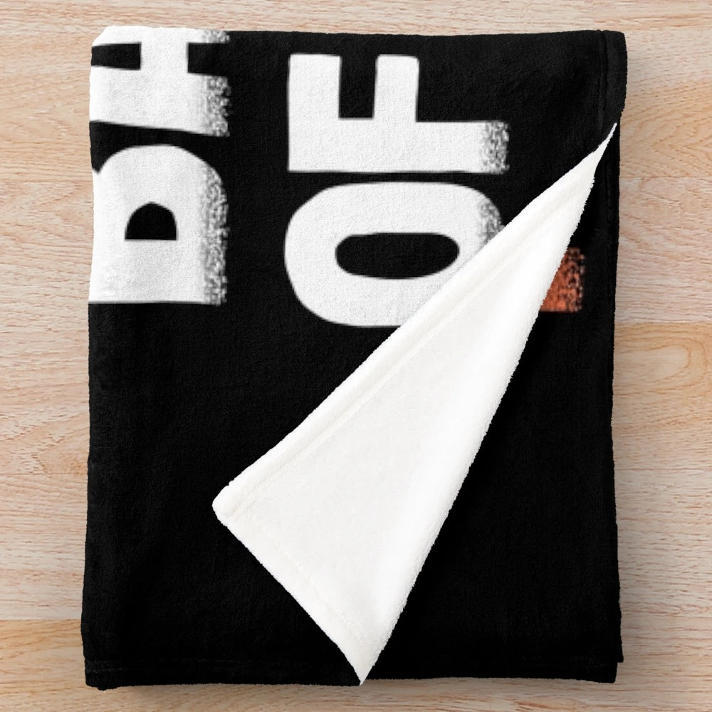 Cozy plush blanket featuring a humorous "Fantasy Football is the Bacon of Hobbies" design