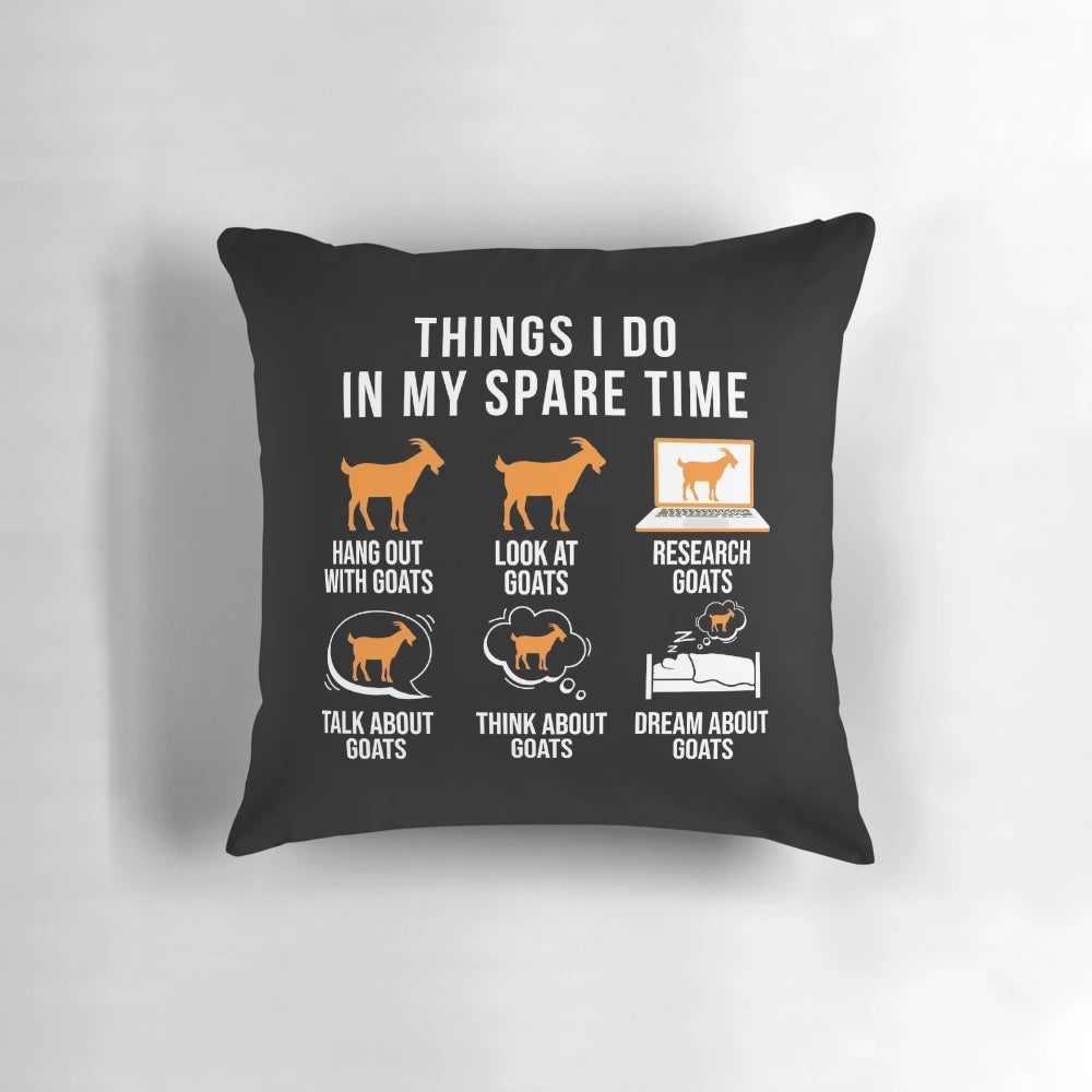 Funny pillow with goat-themed design for goat lovers