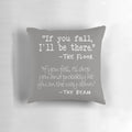 Funny gymnastics quotes pillow featuring the text "If You Fall Off the Beam"