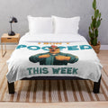 Funny plush blanket with text "I don't poop this week