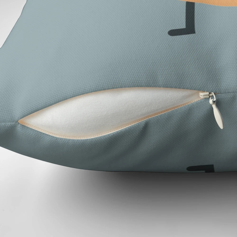 Funny pillow with cartoon onion character and text "I feast on your tears!