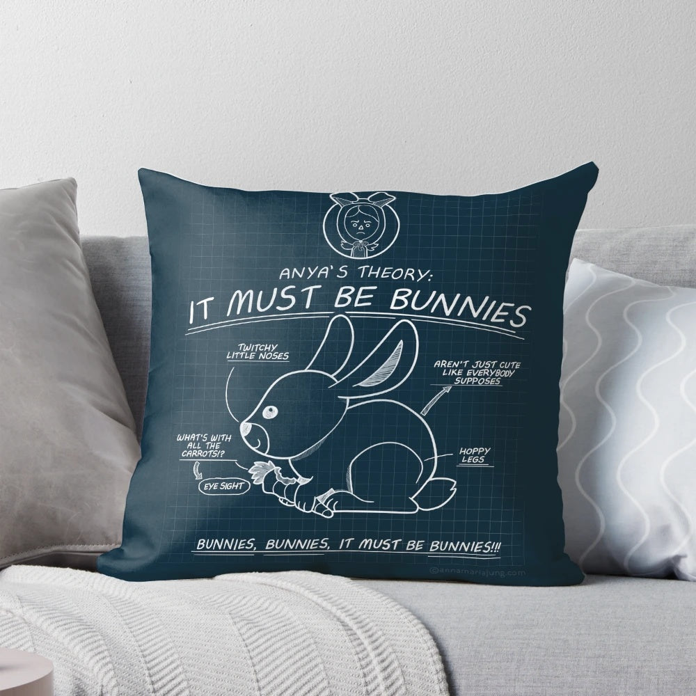 I Have a Theory Buffy the Vampire Slayer Pillow with Anya and Bunnies