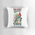 If We Couldn't Laugh, We Would All Go Insane" Pillow featuring a tropical, parrothead-inspired design