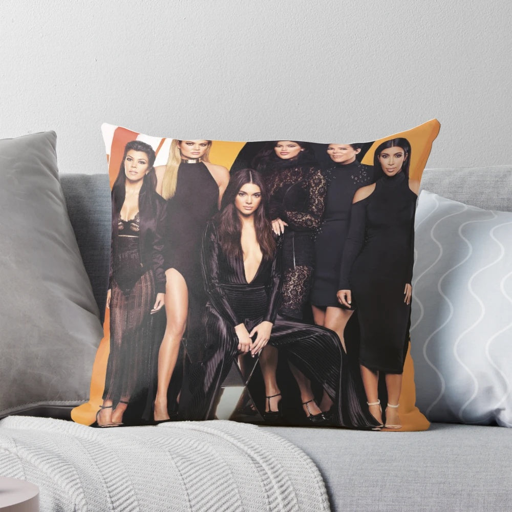 Kardashian Family Tapestry Pillow with Humorous Design
