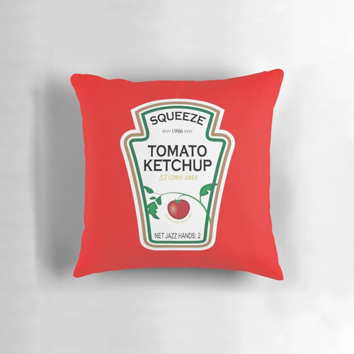 "Funny ketchup label costume pillow, perfect for Halloween or couple's costumes"